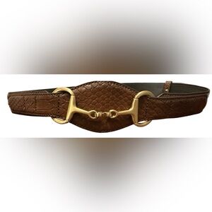 LOFT Taupe Genuine Leather Belt with Subtle Stitching